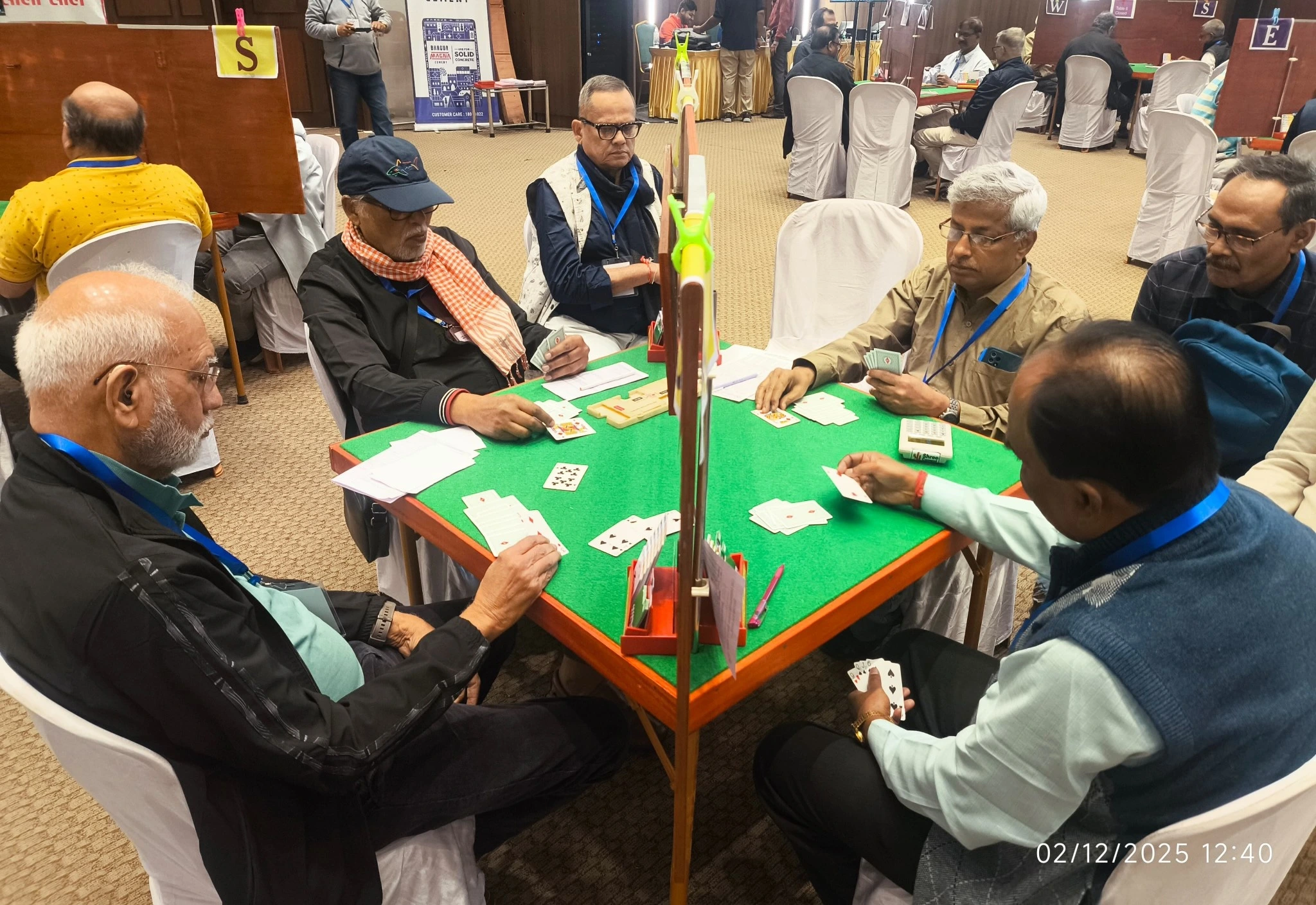 Bridge players around a table